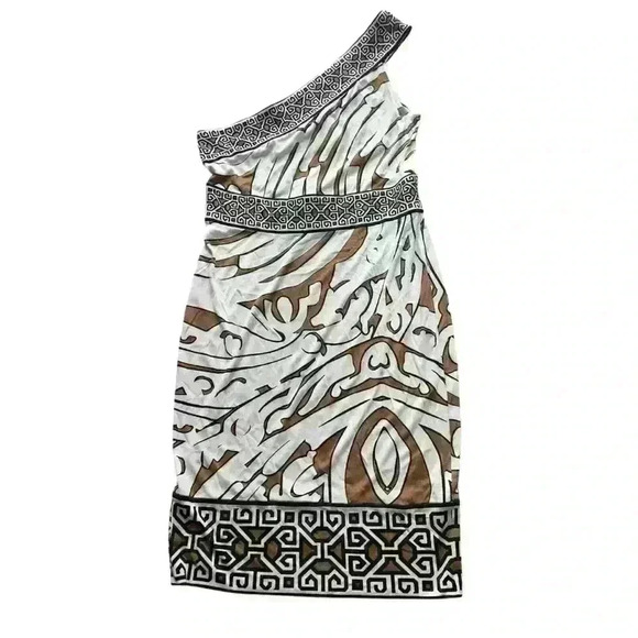 Diane von Furstenburg one shoulder print dress Sz 12 - Picture 1 of 10